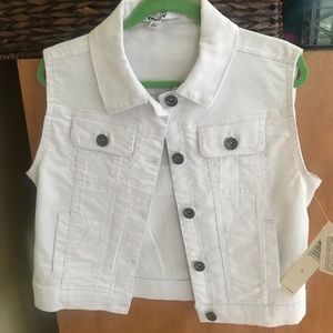 DKNY White Jean Vest Girls Large